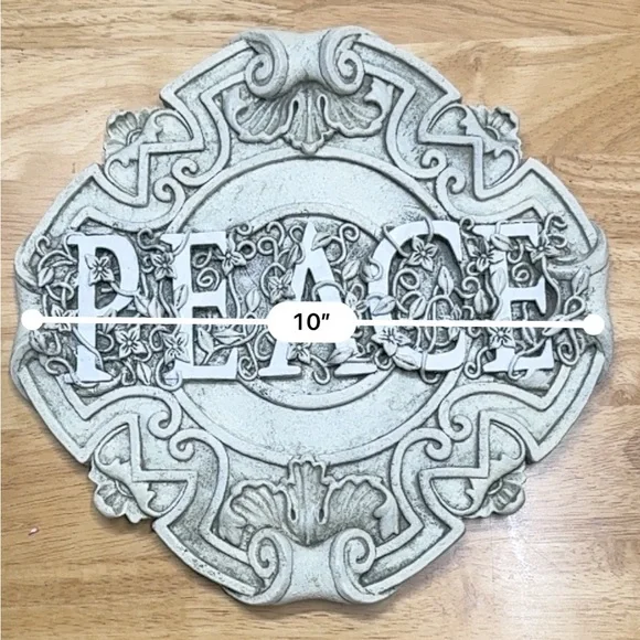 Vintage Intricate Gray Peace Wall Plaque - Picture 4 of 4